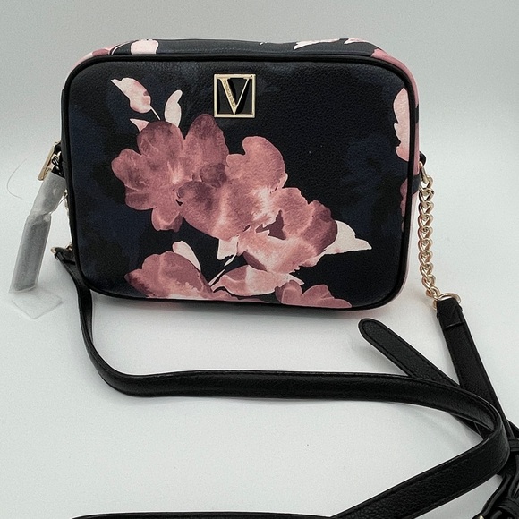 Victoria’s Secret Floral Crossbody Bag – Black & Pink - Picture 2 of 7